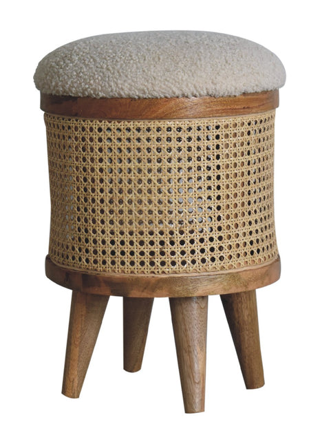 Reposapiés Larissa de bouclé color crema