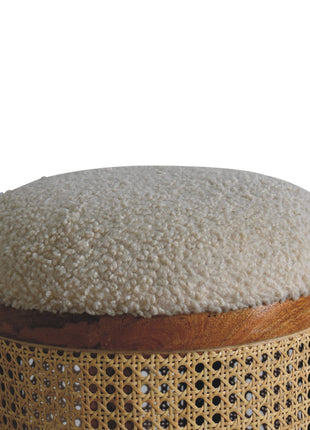 Cream Boucle Larissa Footstool