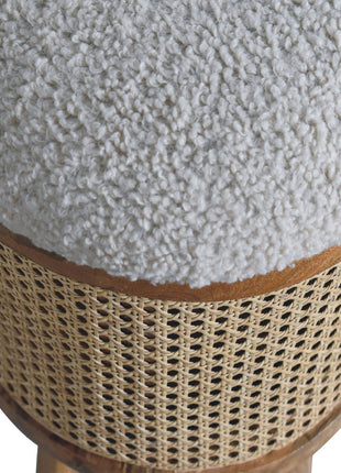 Cream Boucle Larissa Footstool