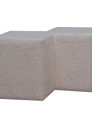 White Boucle Twin Footstool