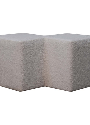 White Boucle Twin Footstool