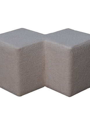 White Boucle Twin Footstool
