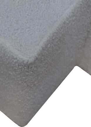 White Boucle Twin Footstool