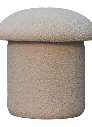 Cream Boucle Mushroom Footstool