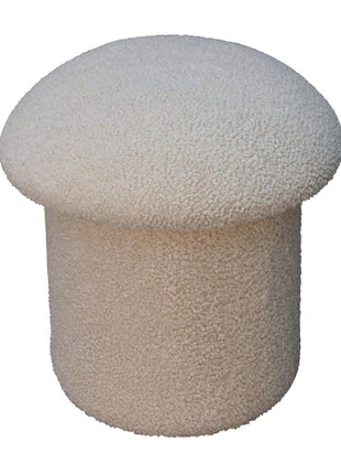 Cream Boucle Mushroom Footstool