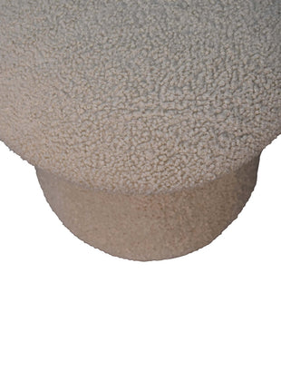 Cream Boucle Mushroom Footstool
