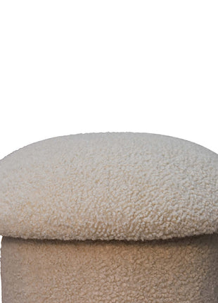 Cream Boucle Mushroom Footstool