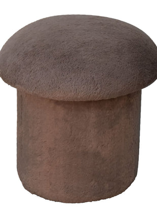 Mocha Faux Fur Mushroom Footstool