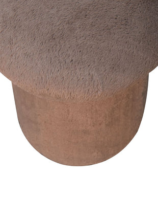 Mocha Faux Fur Mushroom Footstool