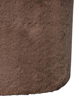 Mocha Faux Fur Mushroom Footstool