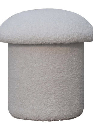 White Boucle Mushroom Footstool