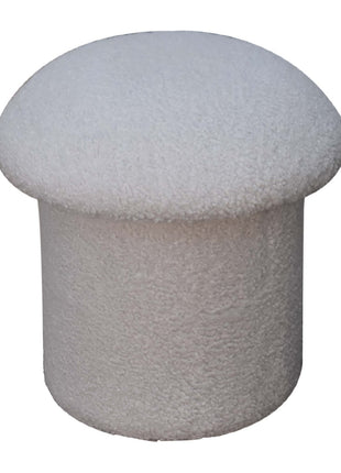 White Boucle Mushroom Footstool