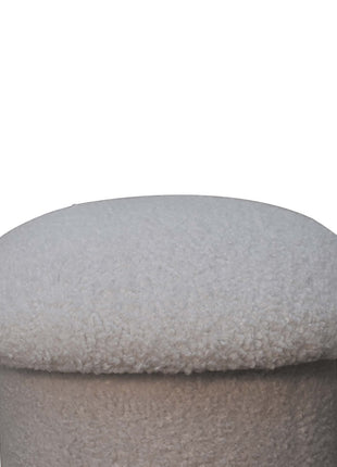 White Boucle Mushroom Footstool