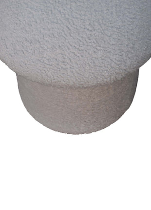 White Boucle Mushroom Footstool