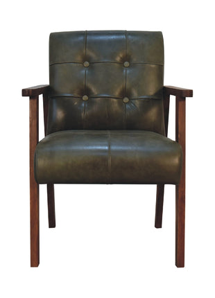 Silla de cuero de búfalo oliva