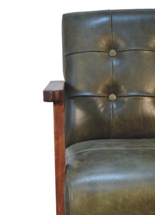 Silla de cuero de búfalo oliva