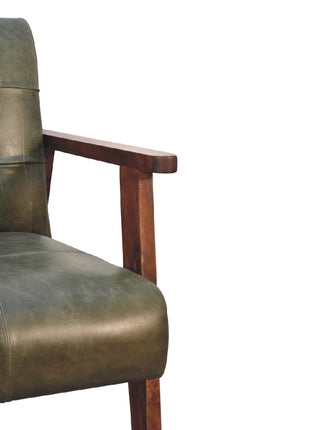 Silla de cuero de búfalo oliva