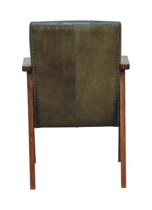 Silla de cuero de búfalo oliva