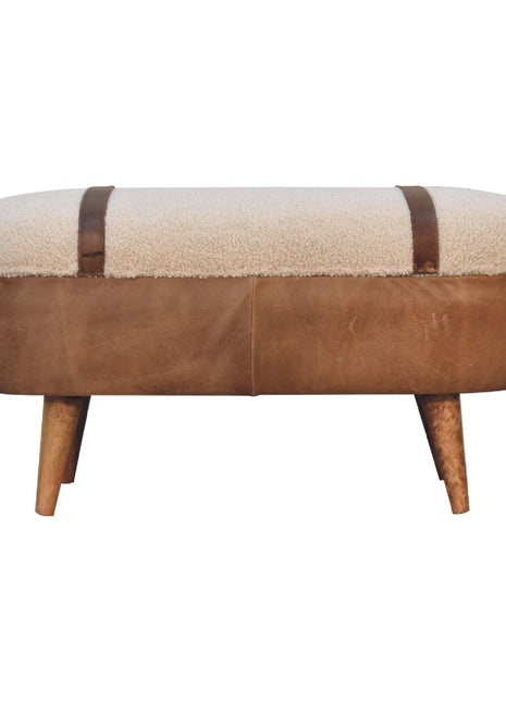 Tan Buffalo Boucle Nordic Bench