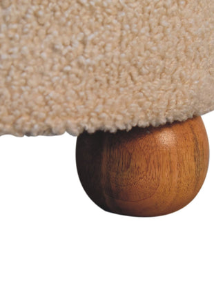 Cremefarbener Bouclé-Fußhocker „Buffalo“
