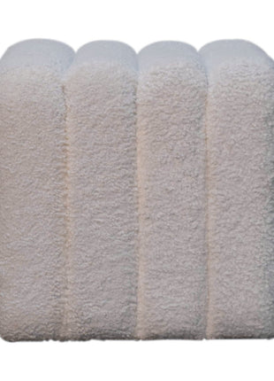 White Wavy Boucle Footstool