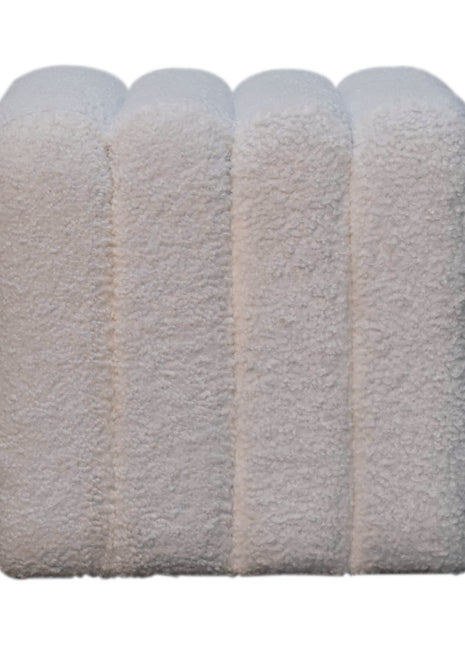 White Wavy Boucle Footstool