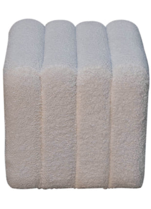 White Wavy Boucle Footstool