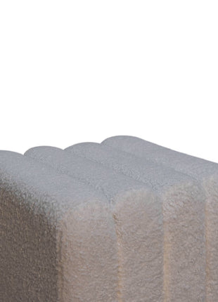 White Wavy Boucle Footstool