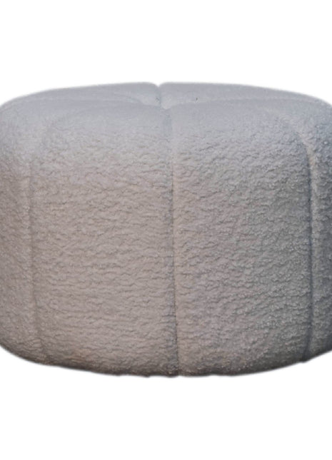White Boucle Circus Footstool