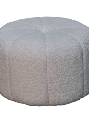 White Boucle Circus Footstool