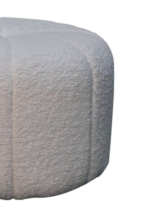 White Boucle Circus Footstool