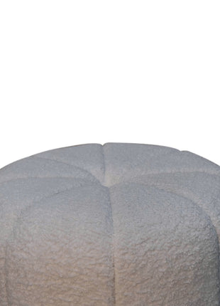 White Boucle Circus Footstool