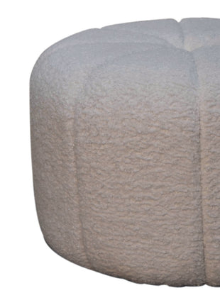White Boucle Circus Footstool
