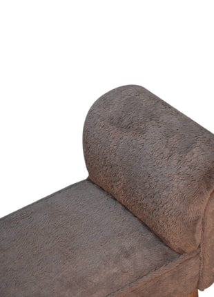 Mocha Faux Fur Bedroom Bench
