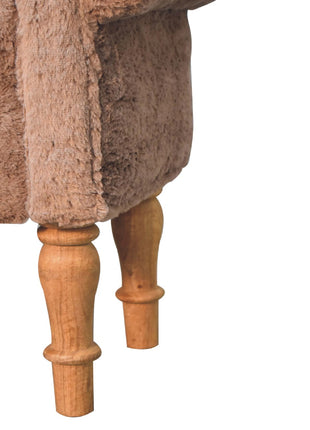 Mocha Faux Fur Bedroom Bench