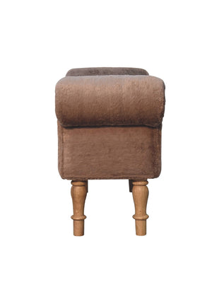 Mocha Faux Fur Bedroom Bench