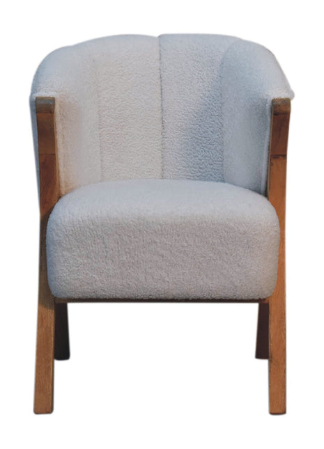 Silla minimalista Boucle blanca