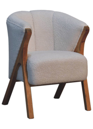 White Boucle Minimalistic Chair