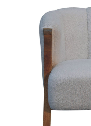 White Boucle Minimalistic Chair