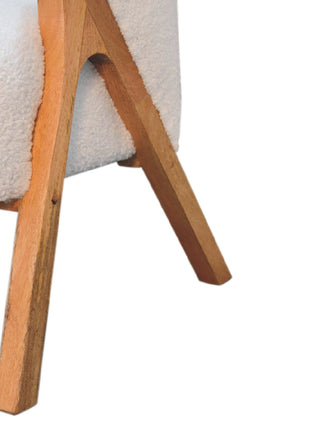 White Boucle Minimalistic Chair