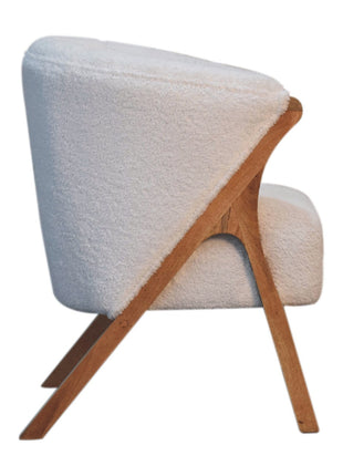 White Boucle Minimalistic Chair