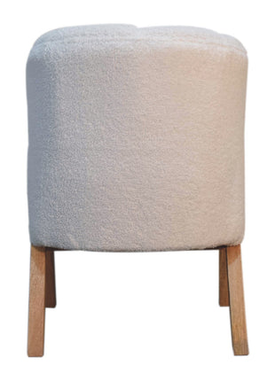 White Boucle Minimalistic Chair