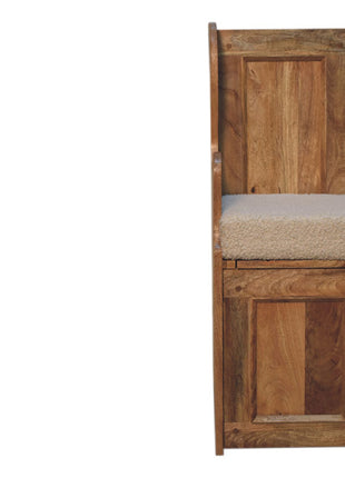 Cremefarbene Bouclé-Mini-Monks-Bank