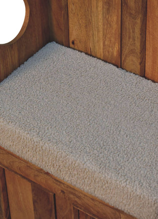 Cremefarbene Bouclé-Mini-Monks-Bank