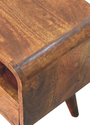Mini Chestnut Curved Media Unit