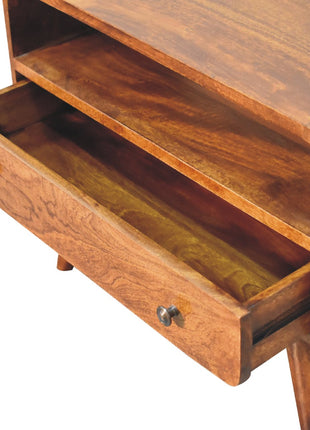 Mini Chestnut Curved Media Unit