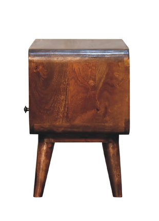 Mini Chestnut Curved Media Unit