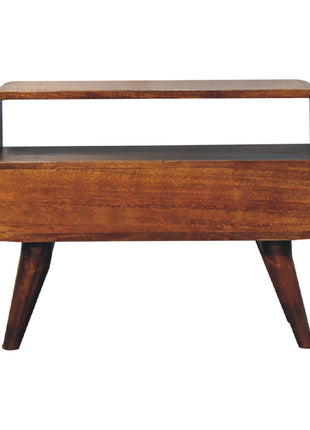 Mini Chestnut Curved Media Unit