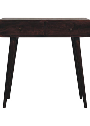 Light Walnut Curved Edge Console Table
