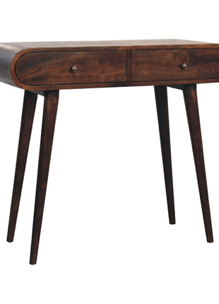 Light Walnut Curved Edge Console Table